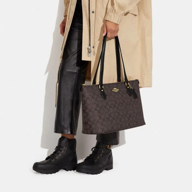 COACH Zip Top Tote Shoulder Bags-3