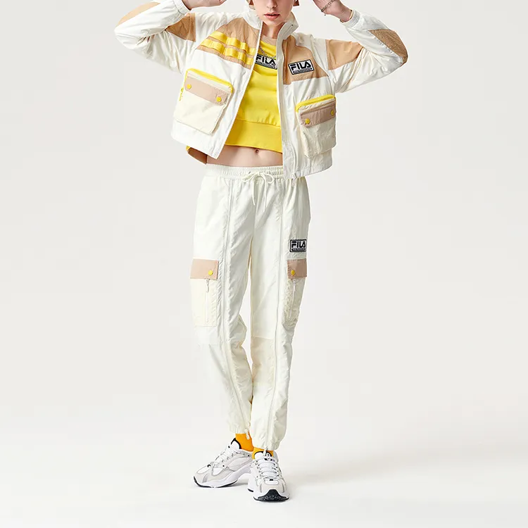 White Mountaineering X FILA FUSION FILA FUSION Hakusan L Collaboration Collection Sports Pants Women's Milk Salt White-4