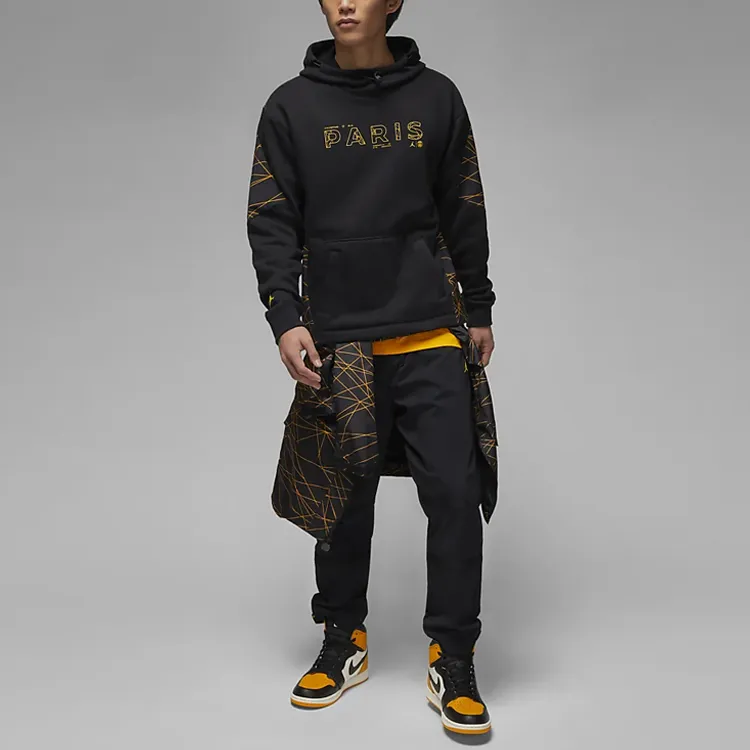 Jordan X Paris Saint Germain Lines Fleece Pullover Hoodie Asia Sizing-4