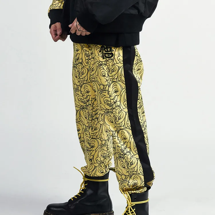 WOOKONG Casual Pants Men's Yellow-4