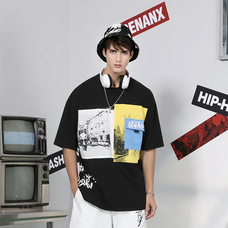 GENANX Straight Elbow Length Sleeved T Shirt Unisex-3