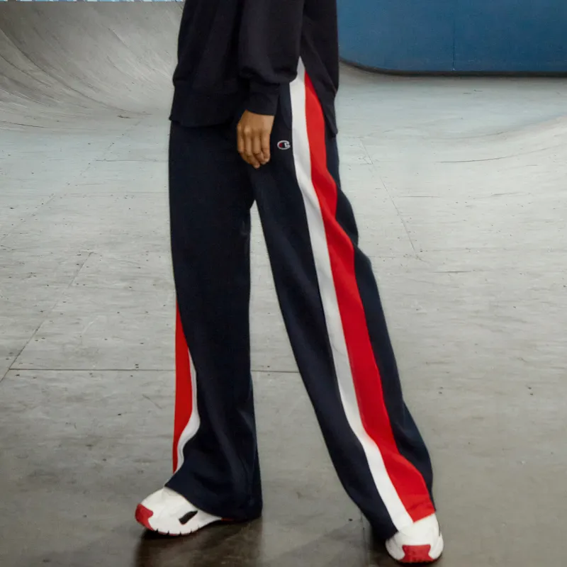 Champion Wide Leg Casual Pants Women's Navy Blue-4