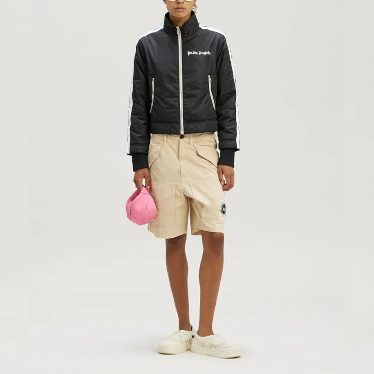 PALM ANGELS Lightweight Cropped Puffer Jacket Black-1