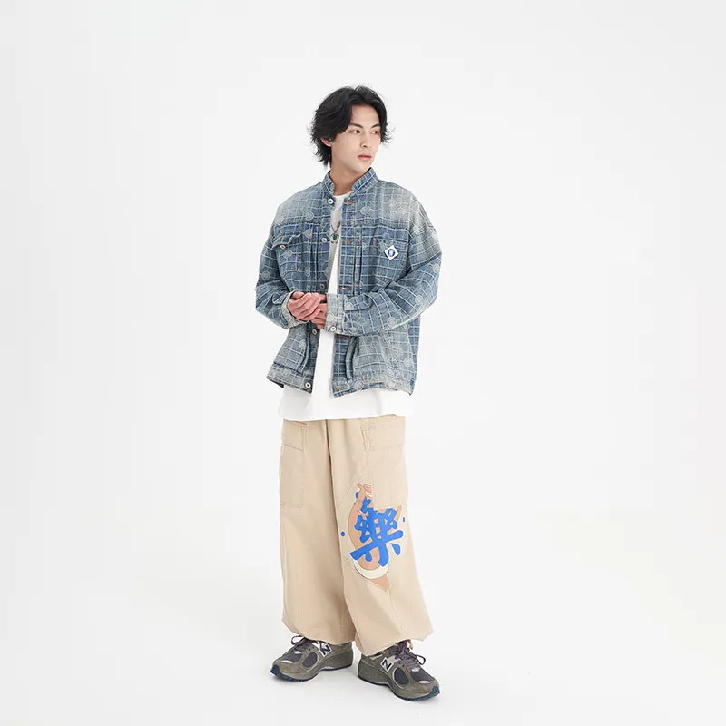 YAOJIUJIUQI Loose Fit Denim Jacket Unisex-6