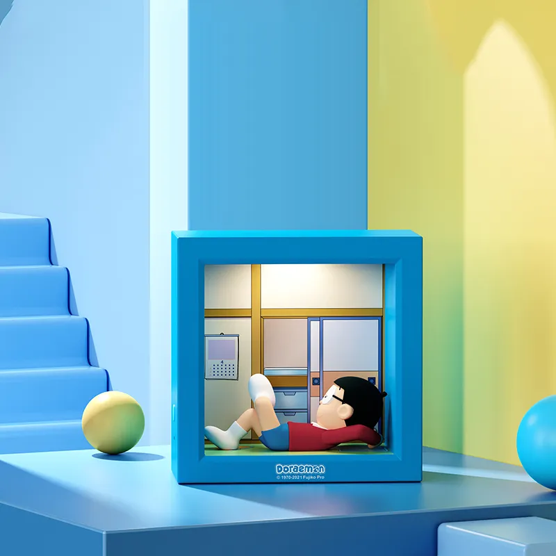 ROCK Doraemon Photo Frame Night Light Chibi Figures 12.2cm-9