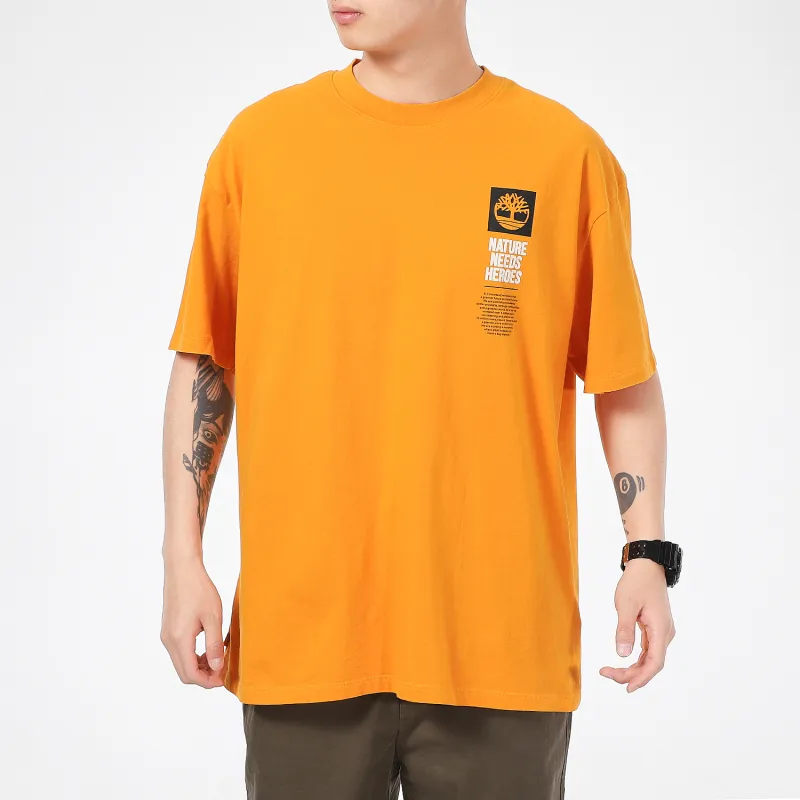 Timberland T-Shirts Men Orange Red-3