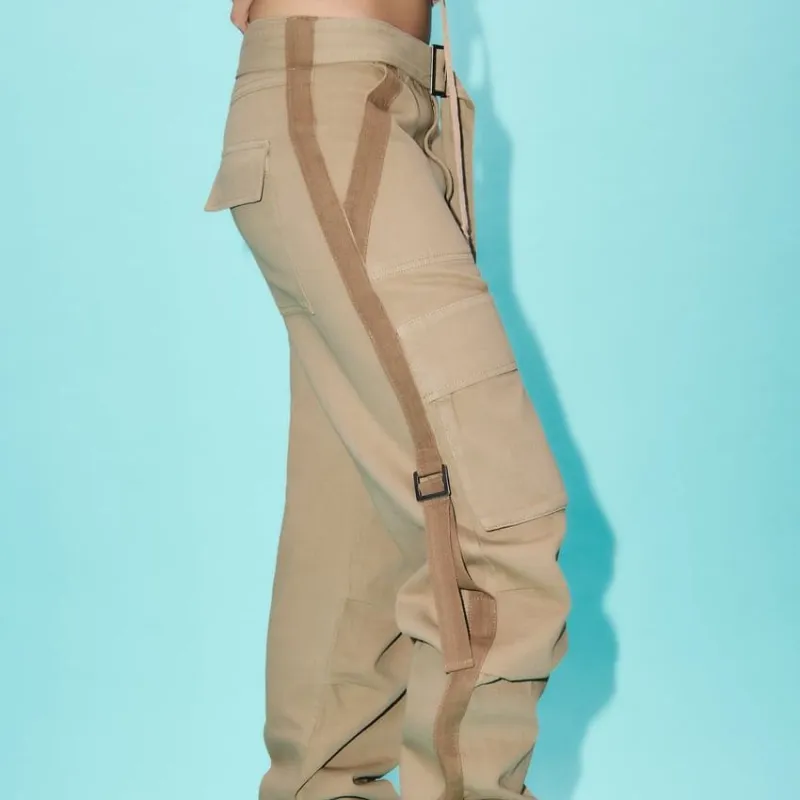 ZARA Cargo Pants Women's Beige-4