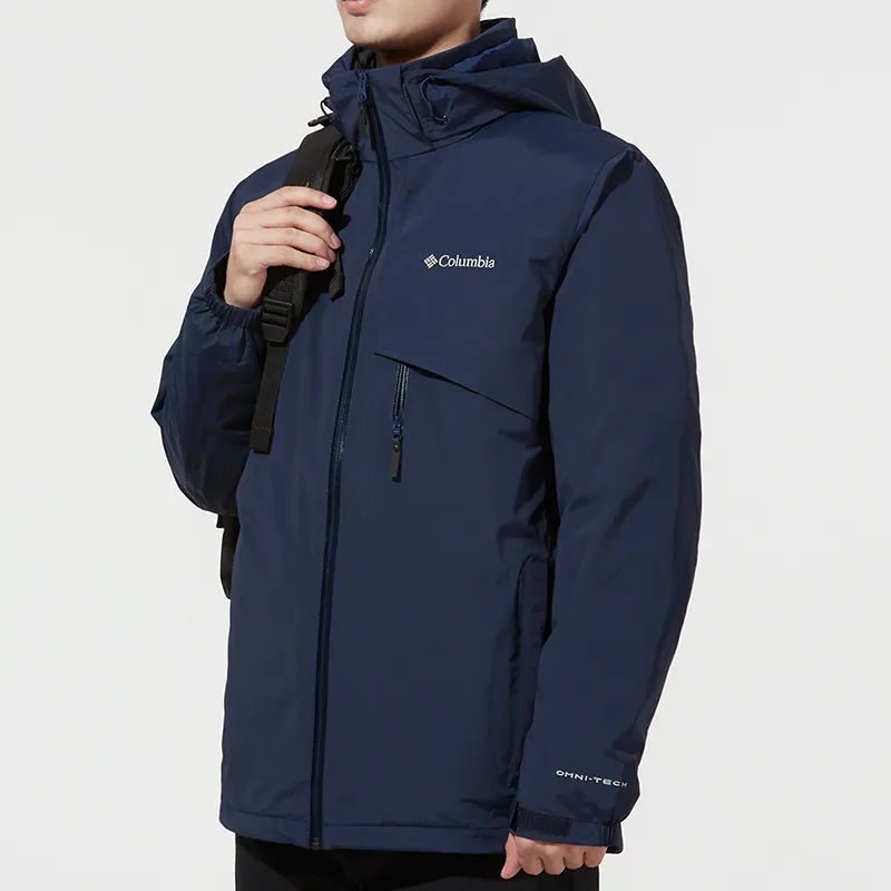 Columbia Omni Heat Waterproof And Windproof To Keep Warm Windbreaker Jacket Men's Blue-4