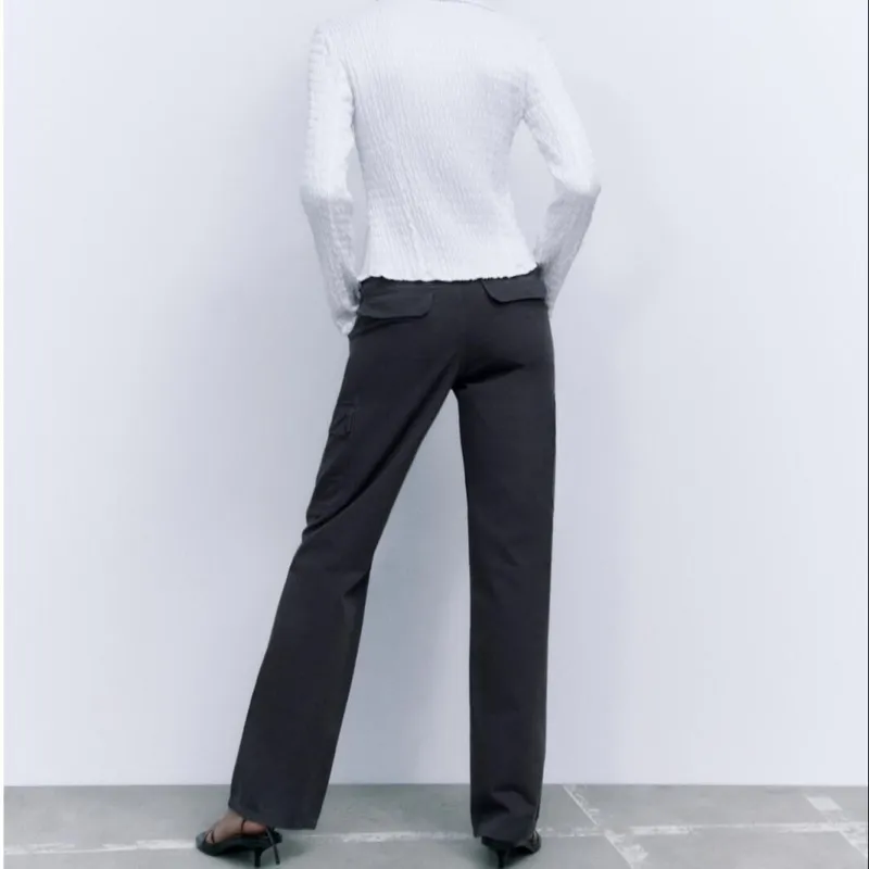ZARA Cargo Pants Women's Black-3