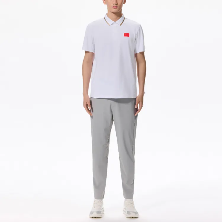 Anta Champion Series Polo Shirt Men's Gravel White-2