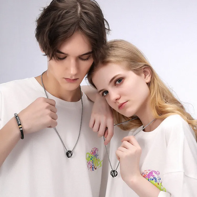 GENANX Necklaces Unisex Silver White-5