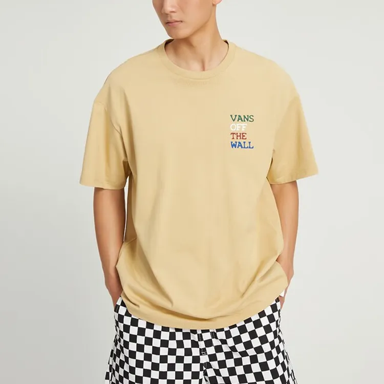 Vans Drop Shoulder Sleeve T Shirt Men's Khaki-3