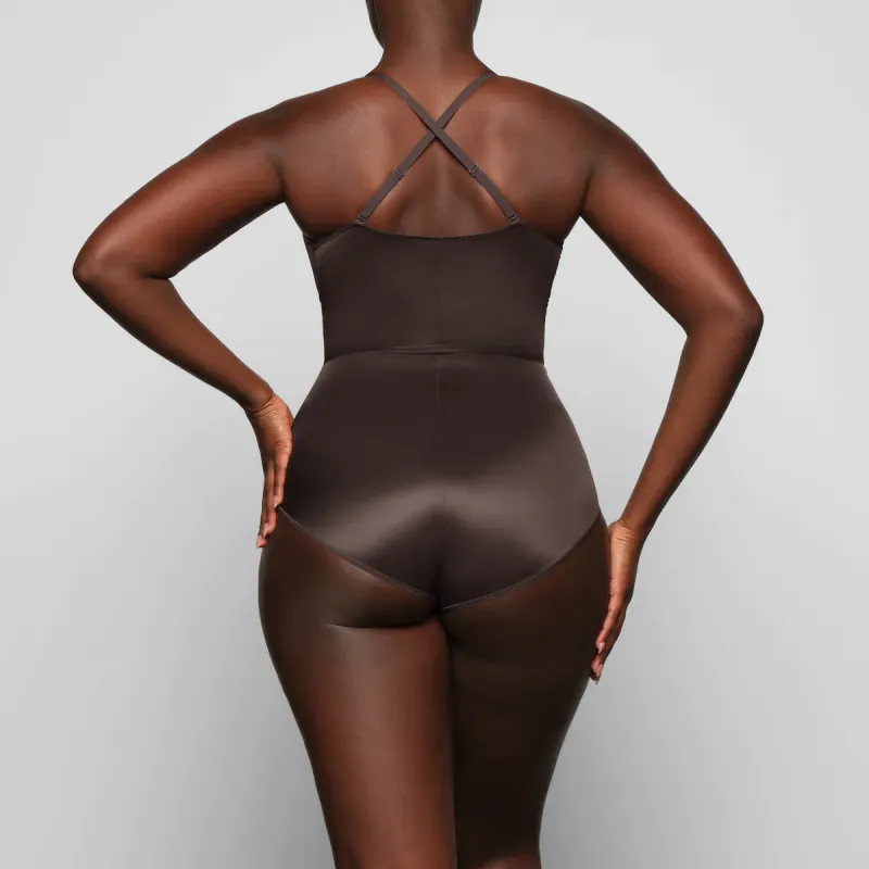 SKIMS BARELY THERE BODYSUIT BRIEF W/SNAPS Bodysuits Women's Familiar Brown ESPRESSO-2