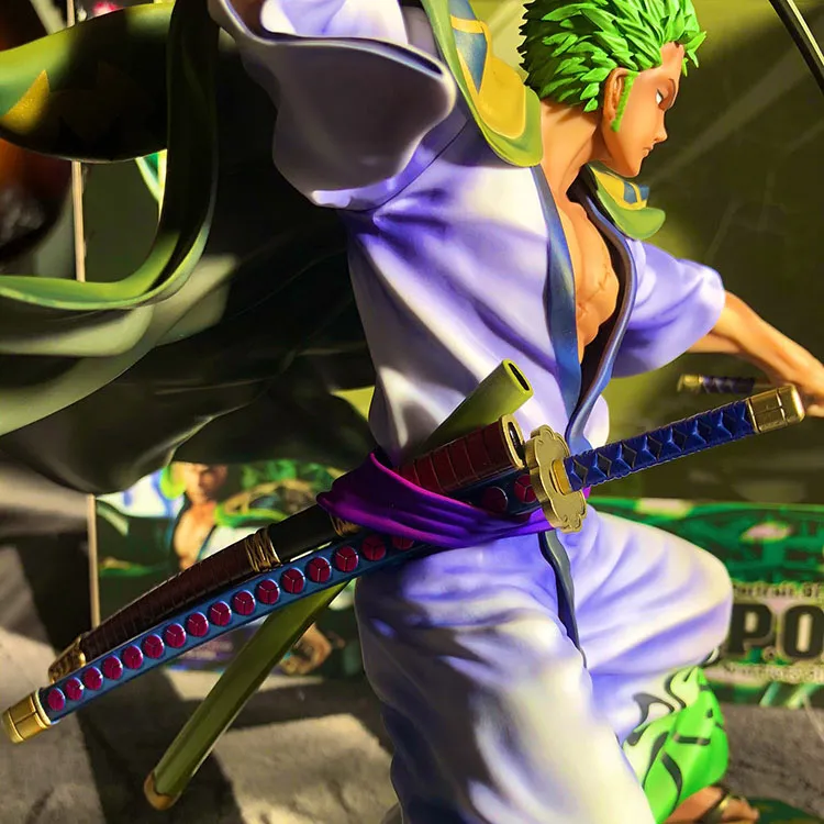 MegaHouse Roronoa Zoro One Piece Zoro Tenryuichi Wano Country Kimono Scale Figures 23cm-1