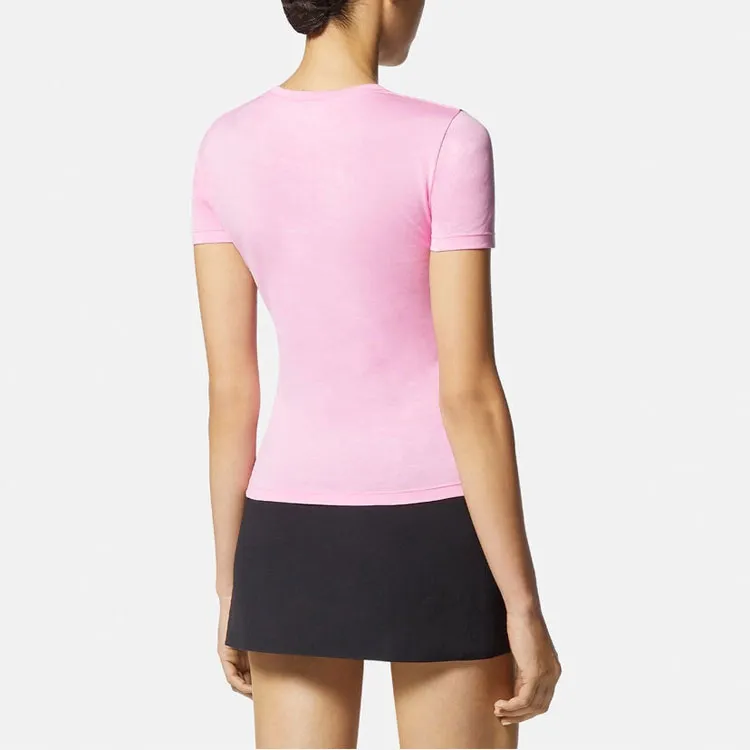 VERSACE Logo Embellished Crewneck T Shirt-2