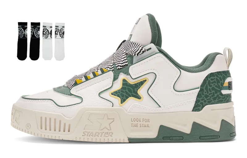 STARTER Vol Series VOL Low Top Skateboard Shoes Women's White Green-7