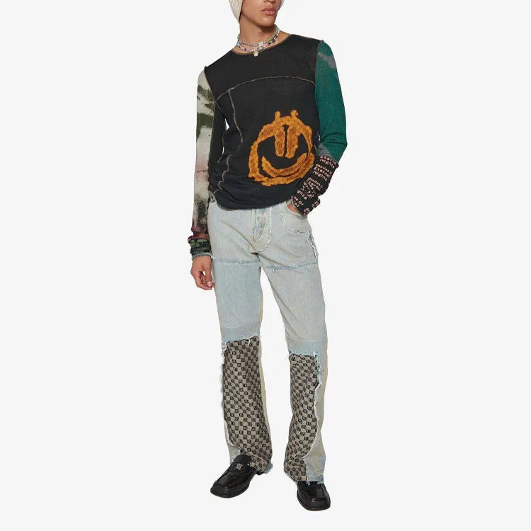 Misbhv Upcycled Monogram-patchwork Jeans-1