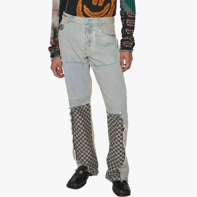Misbhv Upcycled Monogram-patchwork Jeans-3
