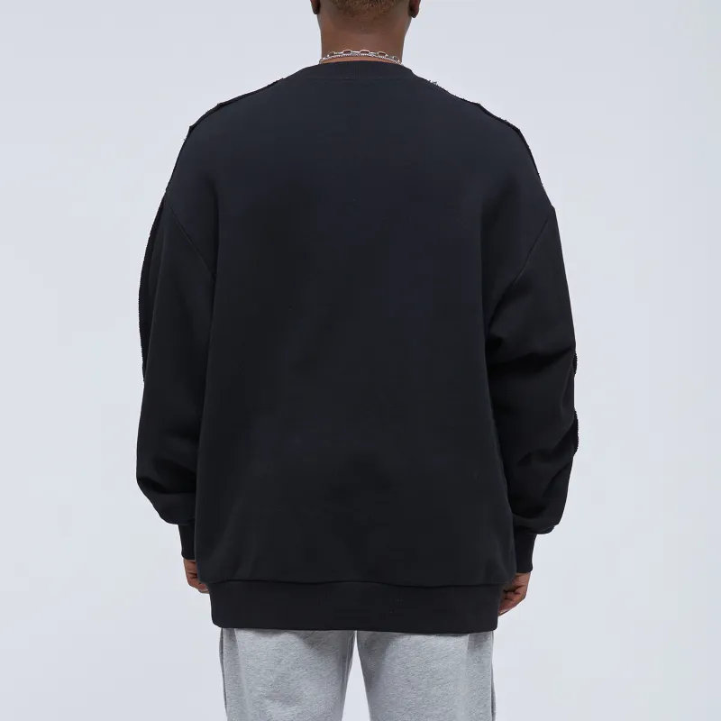 FANBIOU FW21 Crew Neck Loose Fit Sweatshirt Unisex Black-3