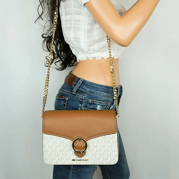 MICHAEL KORS MICHAEL KORS Handbag Collection Wanda PVC Crossbody Bag, Shoulder Bag Medium Size Women's Vanilla White-4