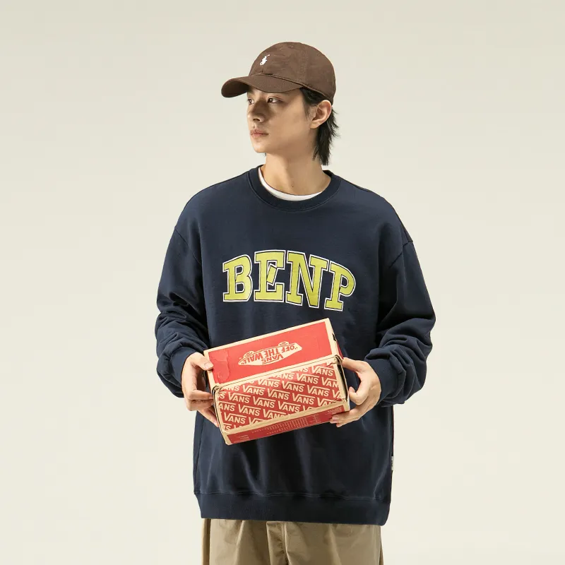 Ben.panda Crew Neck Loose Fit Sweatshirt Fall And Winter Unisex-3