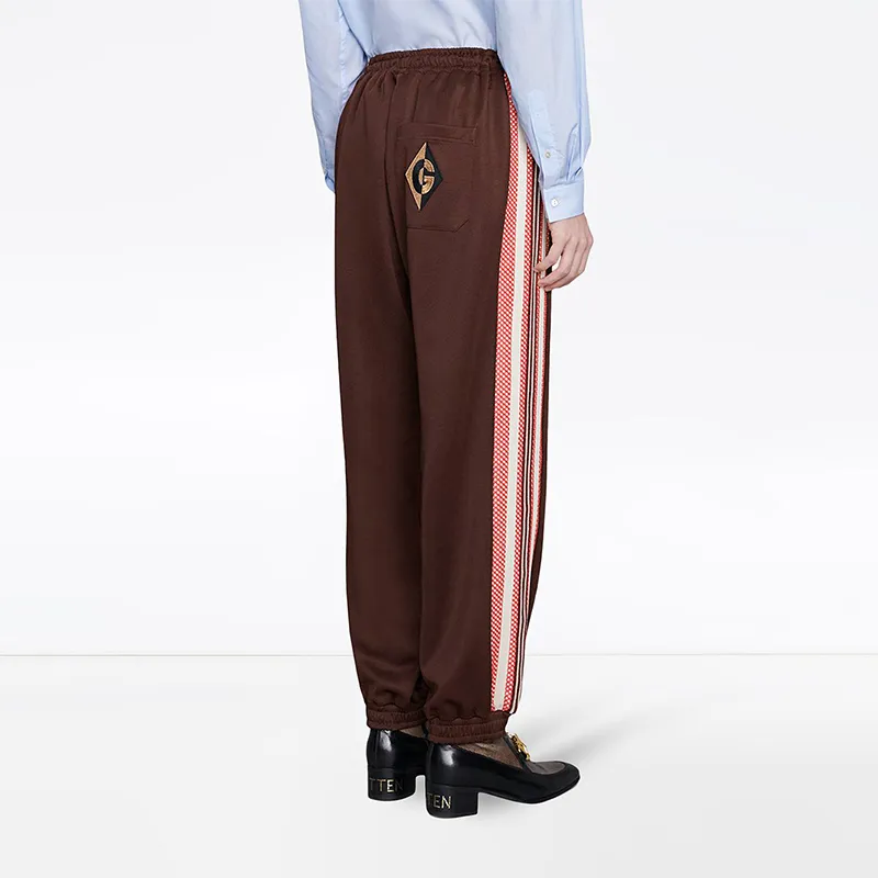GUCCI Knitted Sports Pants Men's Brown-4