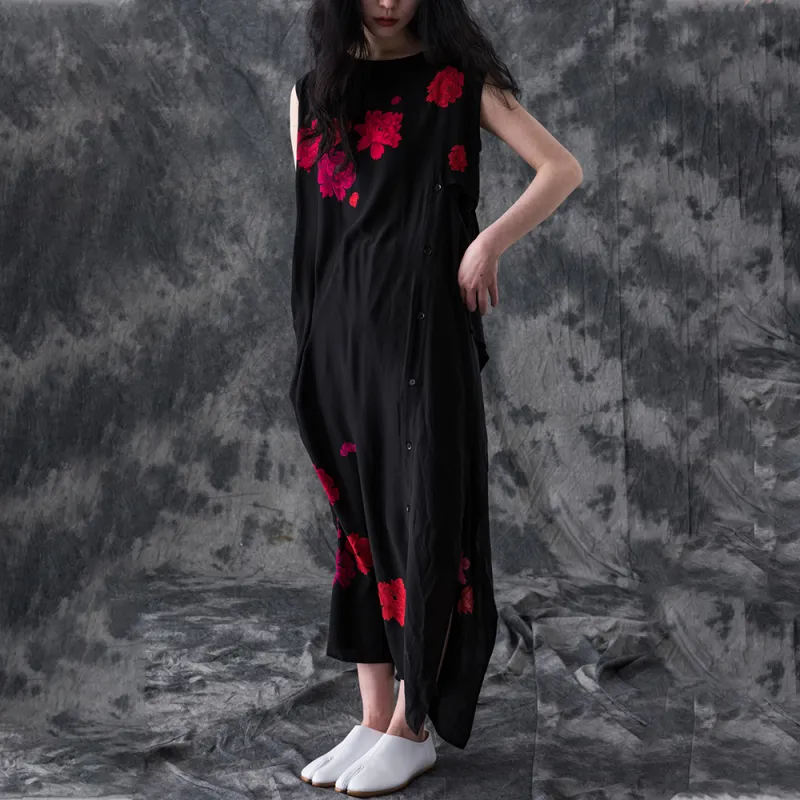 Yohji Yamamoto Sleeveless Dresses Women's Black-5