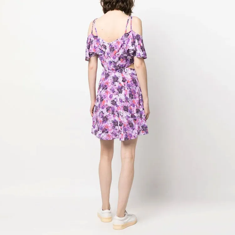 IRO NIGHT Ruffled Cold shoulder Mini Dress-2