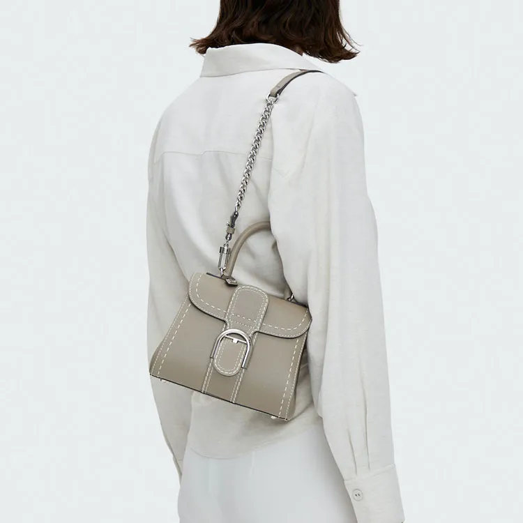 Delvau Brillant Calfskin Handbag, Crossbody Bag, Shoulder Bag Mini Women's Dove Gray-5