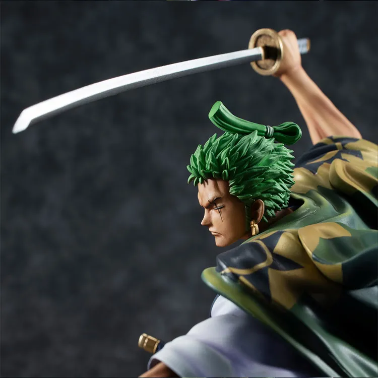 MegaHouse Roronoa Zoro One Piece Zoro Tenryuichi Wano Country Kimono Scale Figures 23cm-4