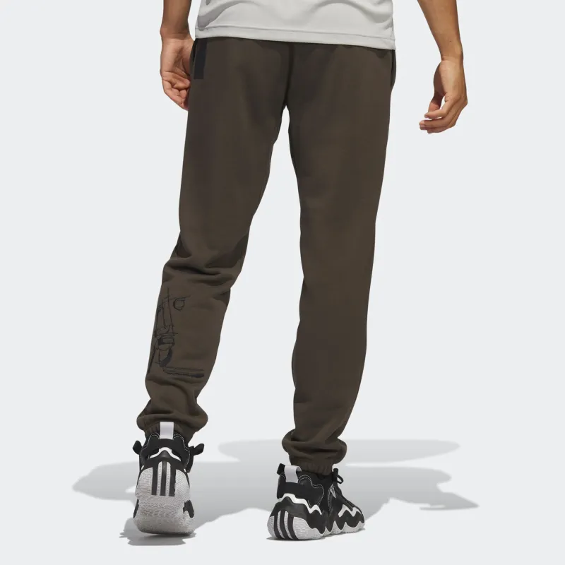 Adidas CNY Knitted Sports Pants Men's Dark Olive Green-2