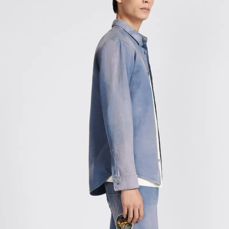 DIOR Buttoned Long Sleeved Denim Shirt-4
