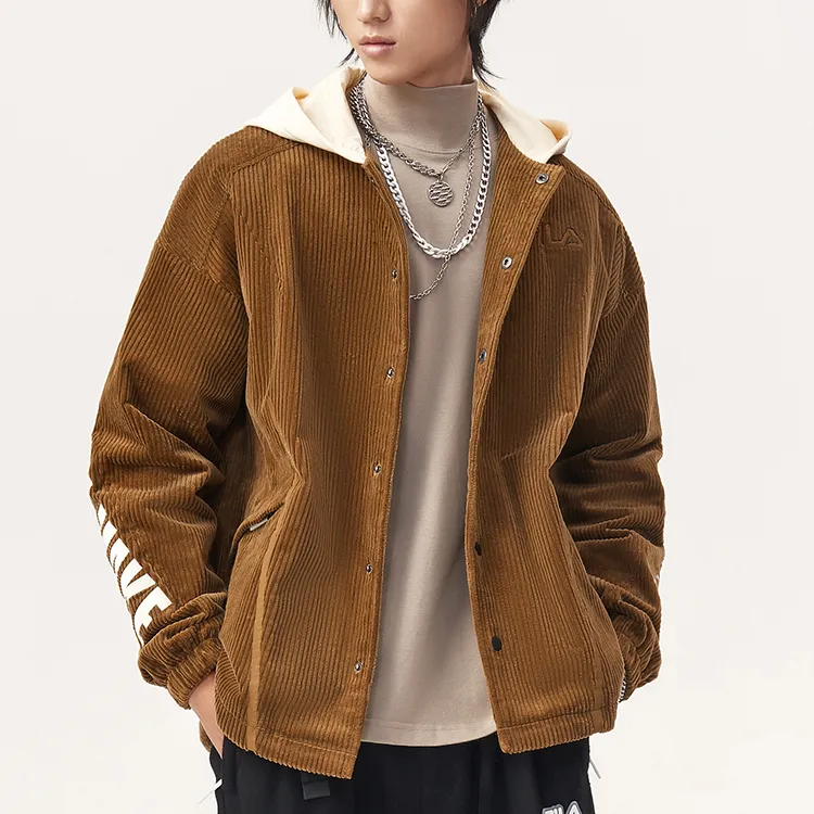 FILA FUSION Puffer Jacket Winter Men's Olive Brown-2