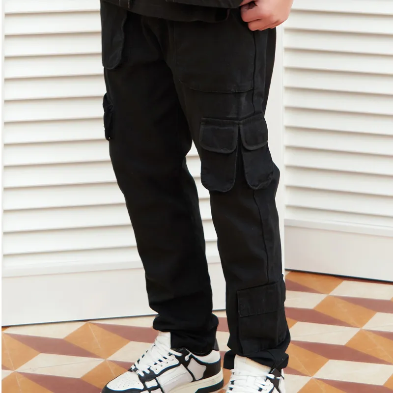 THEWIZBRAND Cargo Pants Casual Pants Unisex Black-3