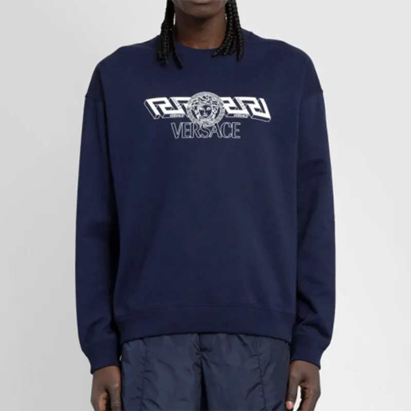 VERSACE Sweatshirts Men Navy Blue-2