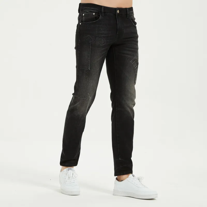LIUREGALI Jeans Men Black-7