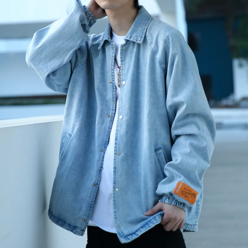 BLUELANDINC x Sinfuldeed Loose Fit Moderate Denim Jacket Women's Light Blue-2
