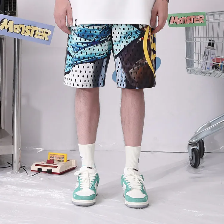 BIRDTALK Casual Shorts Unisex Dazzling Print-2