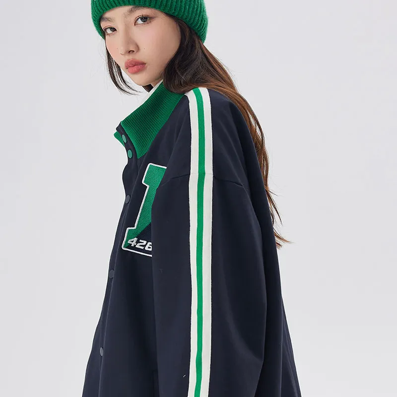 F426 Loose Fit Jacket Unisex Deep Navy Blue-4