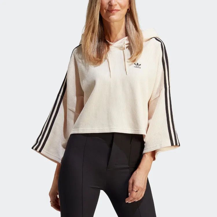 Adidas Originals CROP HOODIE Sweatshirt Women's Wonder White-1