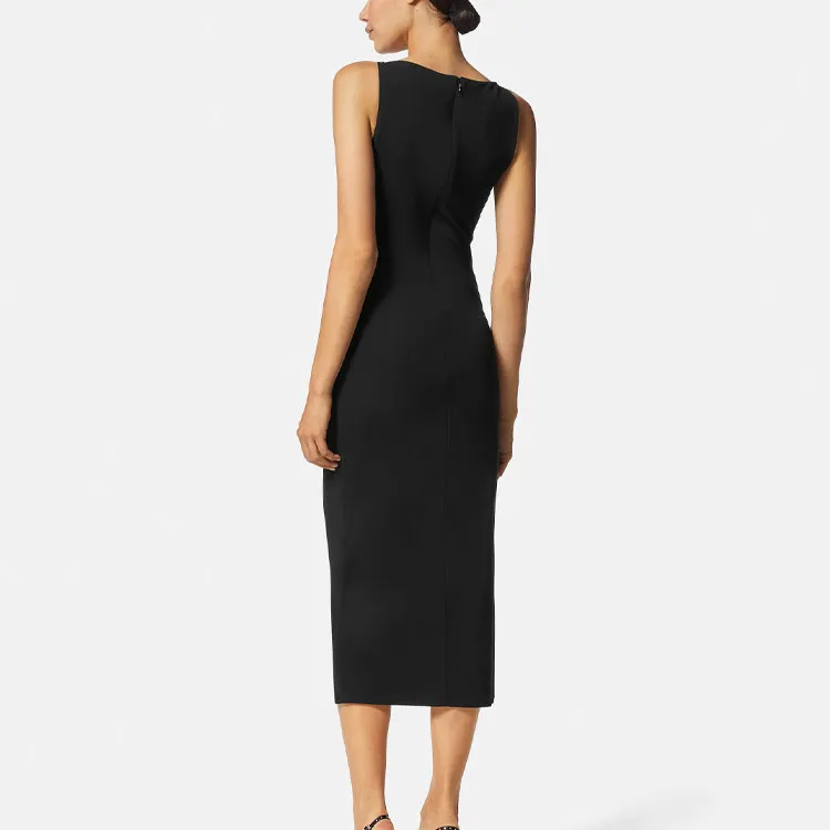 VERSACE Medusa Cowl Neck Midi Dress-3