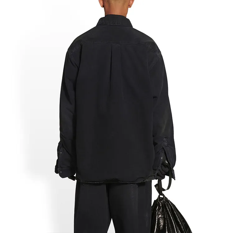Balenciaga SS23 Denim Jacket Loose Fit Style Men's Black-3
