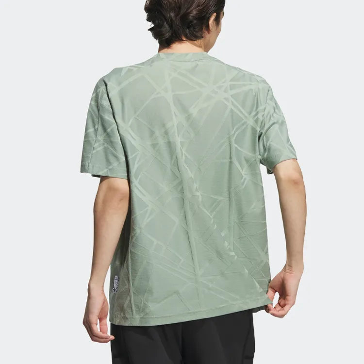 Adidas Wuji Series Drop Shoulder Sleeve T Shirt Men's Dusty Green-2