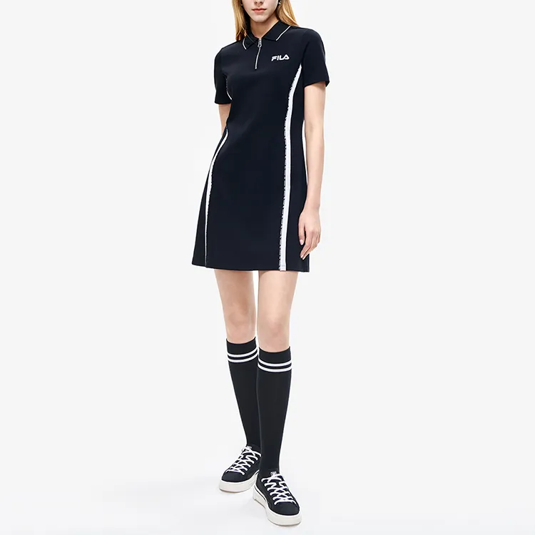 FILA Short Sleeved Dress Women's Jet Black-2
