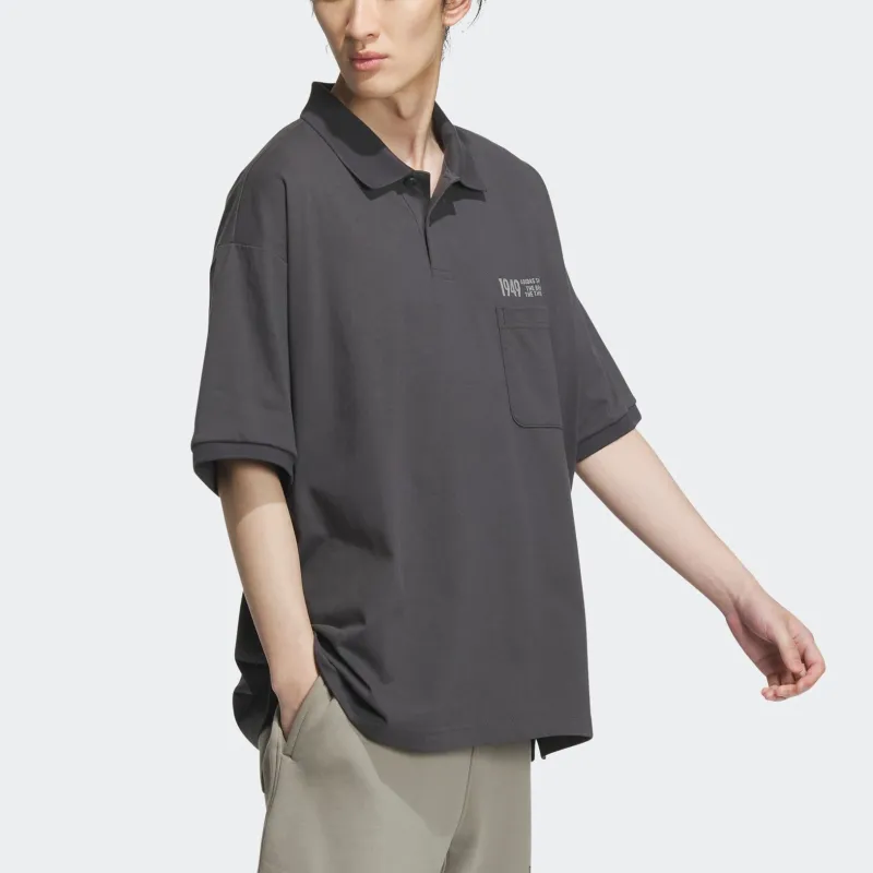 Adidas Polo Shirt Men's Solid Dark Gray-3