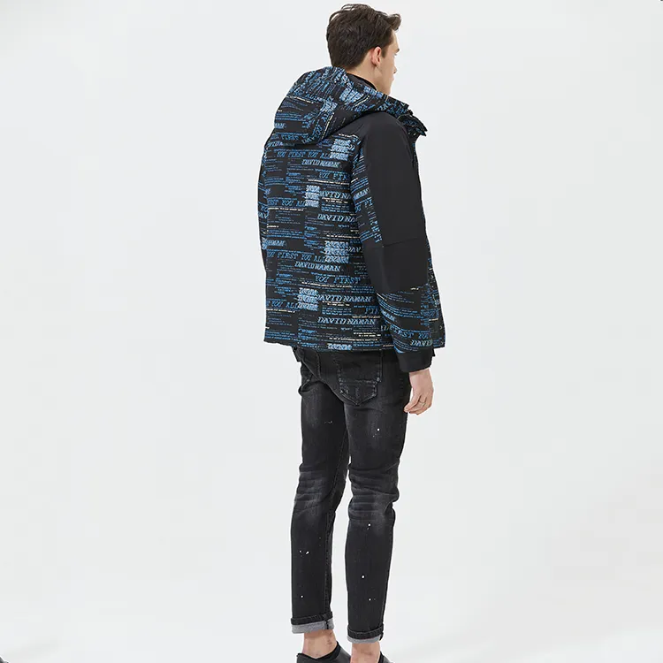 DAVID NAMAN Puffer Jacket Men's Blue-3