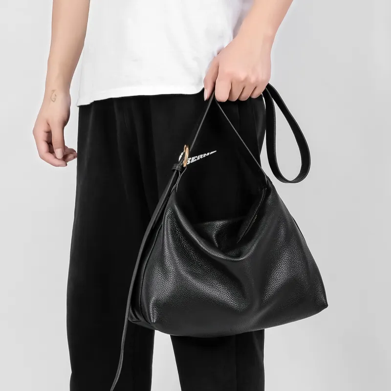 Ace Paul Genuine Leather Top Grain Cow Leather Tote Bag Shopping Bag Shoulder Bag Crossbody Bag Regular Unisex Black-8