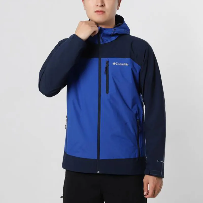 Columbia Water-Resistant And Rainproof Windbreaker Jacket Men's Blue Black Multicolor-2