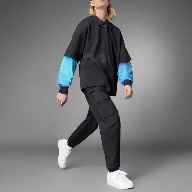Adidas Originals Blue Version Collection Polo Shirt Men's Black-3