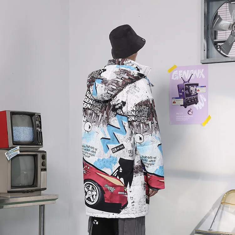 GENANX Puffer Jackets Unisex Individual Print-4